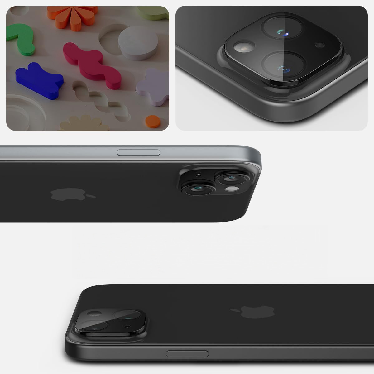 Szkło na aparat Spigen Glas.tR Optik 2-Pack do iPhone 15 / 15 Plus / 14 / 14 Plus, czarne